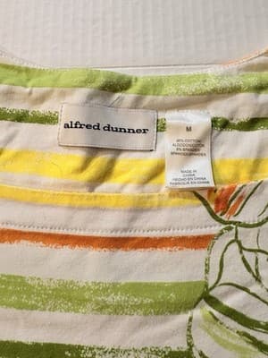 NEW Alfred Dunner Floral Stripe Sequin Square Neck Short Sleeve retails $45-65 - Thumbnail 7