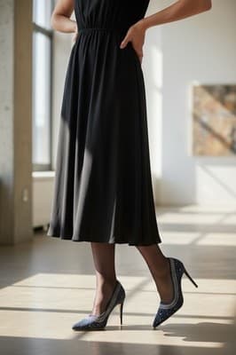 NEW Ebynue Black Rhinestone Stiletto Heels Women’s Size 7.5 SOLD OUT RARE - Thumbnail 4