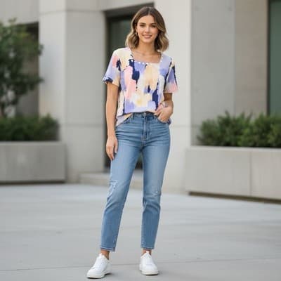 Alfred Dunner Abstract Knit Short Sleeve Square Neck. Retails $45-65 - Thumbnail 8