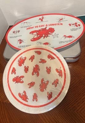 Lobster & Crab Table Setting. Lobster Serving, Crab Butter Dish, Utensil Bucket - Thumbnail 2