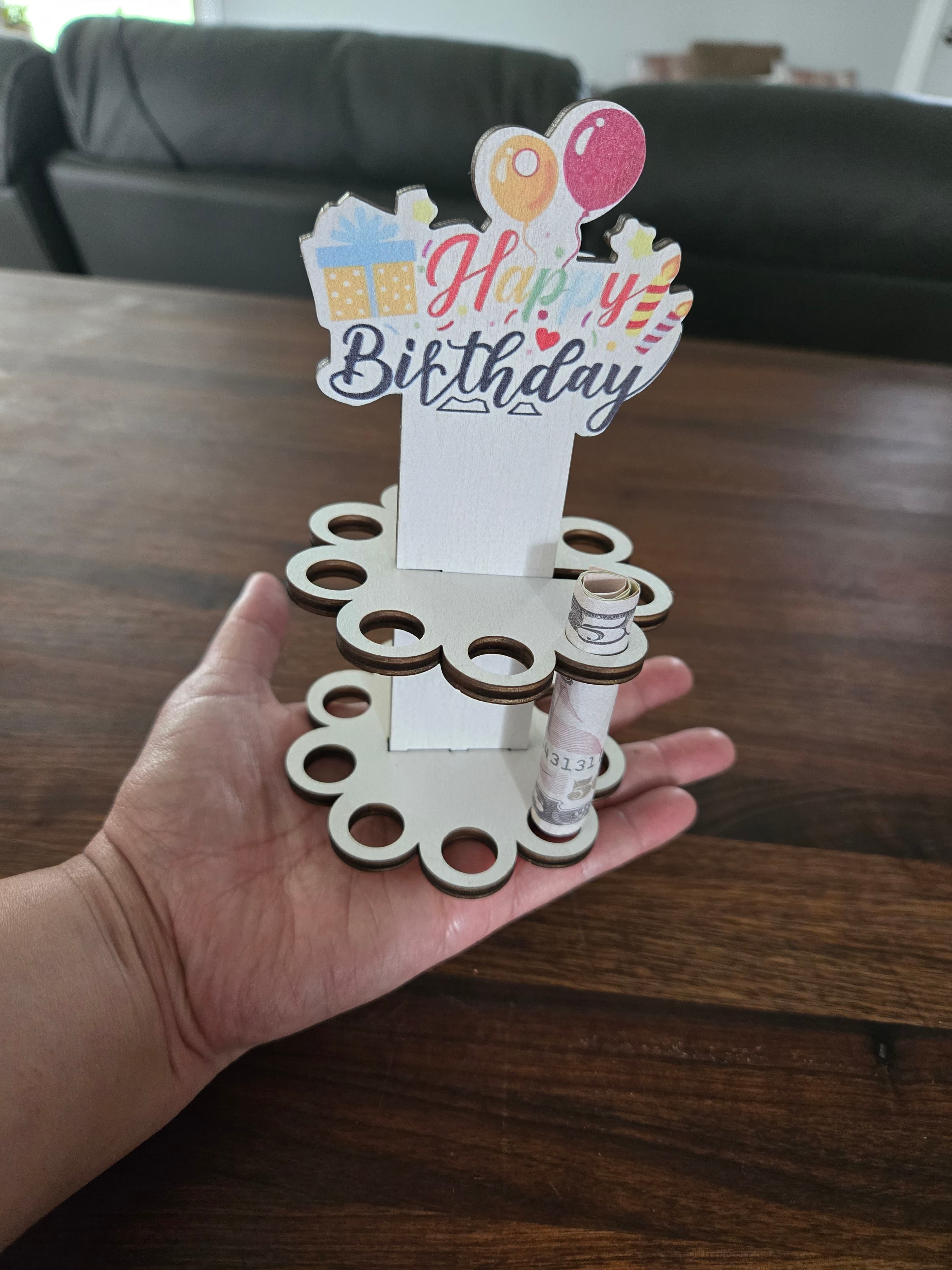 Happy Birthday wooden cash holder - Thumbnail 3