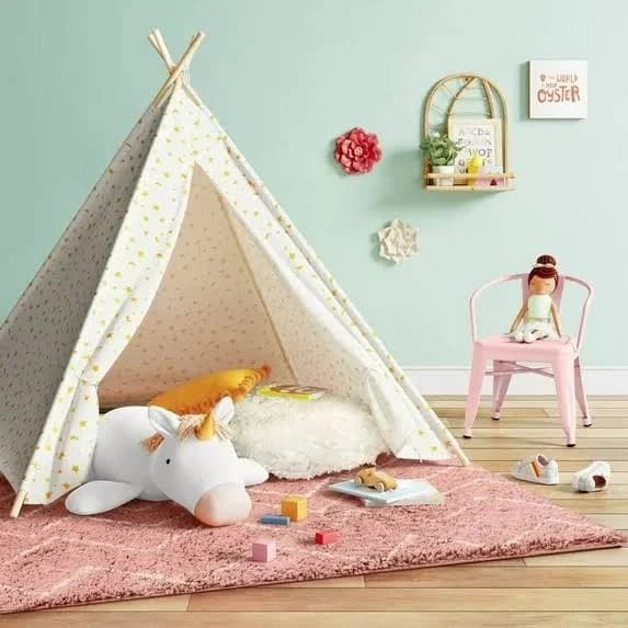 Gold Foil Star Kids' Tent - Pillowfort - Thumbnail 4