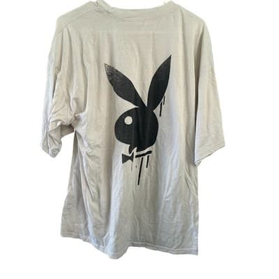Playboy x Missguided T-Shirt Mens US 8 White Graphic November 1993 Oversized Tee - Thumbnail 4