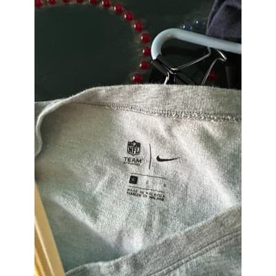 Nike NFL New England Patriots Long Sleeve T-Shirt Womens Large Gray Heather Logo - Thumbnail 3