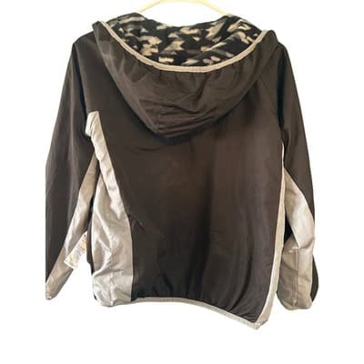 Eddie Bauer Kids Hooded Jacket Size M 10/12 Black Grey Camo Fleece Lined Zip Up - Thumbnail 3