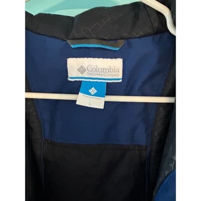 Columbia Hooded Jacket Mens Large Navy Blue Black Full Zip Windbreaker Hiking - Thumbnail 3