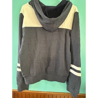 NFL Team Apparel New England Patriots Hoodie Womens Medium Navy Blue Colorblock - Thumbnail 2