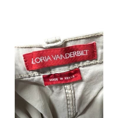 Gloria Vanderbilt Womens Khaki Cropped Capri Pants Beige Size 12 Petite Utility - Thumbnail 3