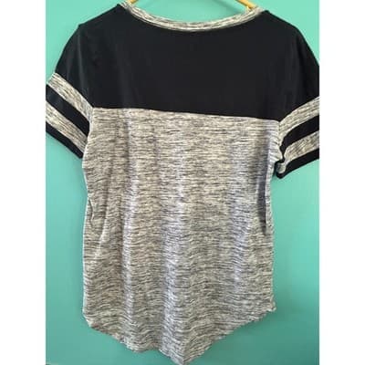 NFL Team Apparel New England Patriots T-Shirt Womens Large Colorblock Navy - Thumbnail 2