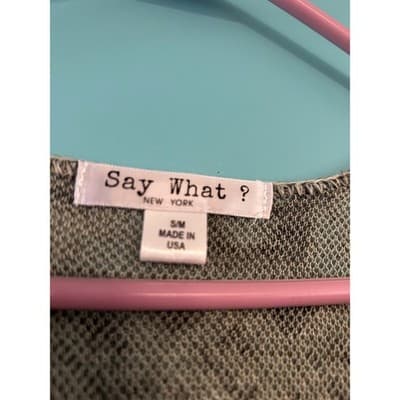 Say What? Cardigan Sweater Womens S/M Southwestern Tribal Fringe Open Front Teal - Thumbnail 5