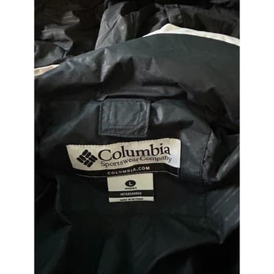 Columbia Womens Interchange Jacket Lg Black White Pink Hooded Colorblock Shell - Thumbnail 3