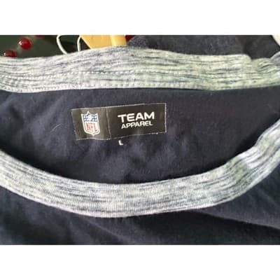 NFL Team Apparel New England Patriots T-Shirt Womens Large Colorblock Navy - Thumbnail 3