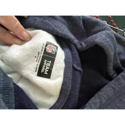 NFL Team Apparel New England Patriots Hoodie Womens Medium Navy Blue Colorblock - Thumbnail 3