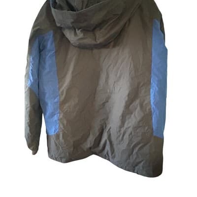 Columbia Hooded Jacket Mens Large Navy Blue Black Full Zip Windbreaker Hiking - Thumbnail 2