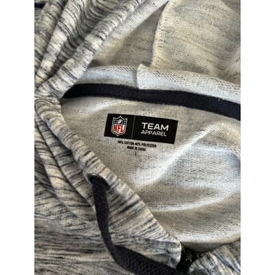 NFL Team Apparel New England Patriots Zip Up Hoodie Womens Large Grey Marl L - Thumbnail 3