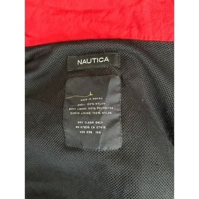 Nautica NS-83 Windbreaker Jacket Mens Large Red Blue Colorblock Mesh Lined Vtg - Thumbnail 4
