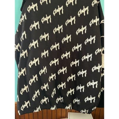 Playboy x Missguided Zip Up Jacket Black White Script Logo Fleece US 8 Mens S/M - Thumbnail 2