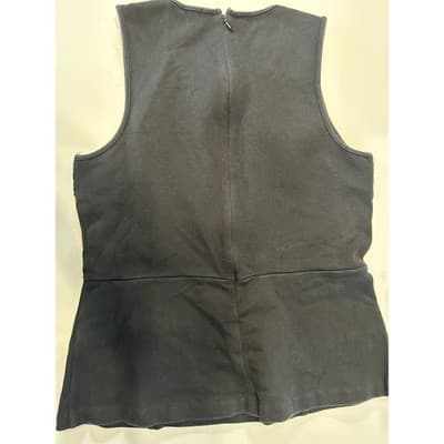 J.Crew Sleeveless Peplum Top XS Black Floral Lace Yoke Zip Back Blouse - Thumbnail 5