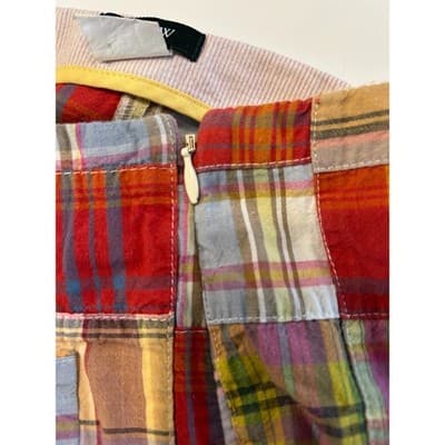 J.Crew Patchwork Plaid Mini Skirt Size 2 Multi-Color Preppy A-Line Pockets - Thumbnail 3