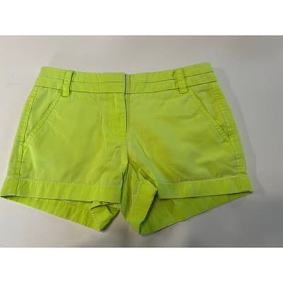 J.Crew Chino Shorts Neon Yellow Size 00 Cotton Twill Bright Summer Casual - Image 1