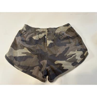 Aeropostale Classic Retro Shorts Camo Green Brown Cotton Elastic Waist S - Thumbnail 2