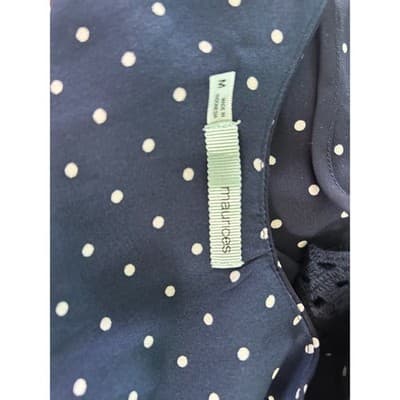 Maurices Navy Polka Dot Tiered Tank Top Size M Crochet Lace Strap Blouse - Thumbnail 4