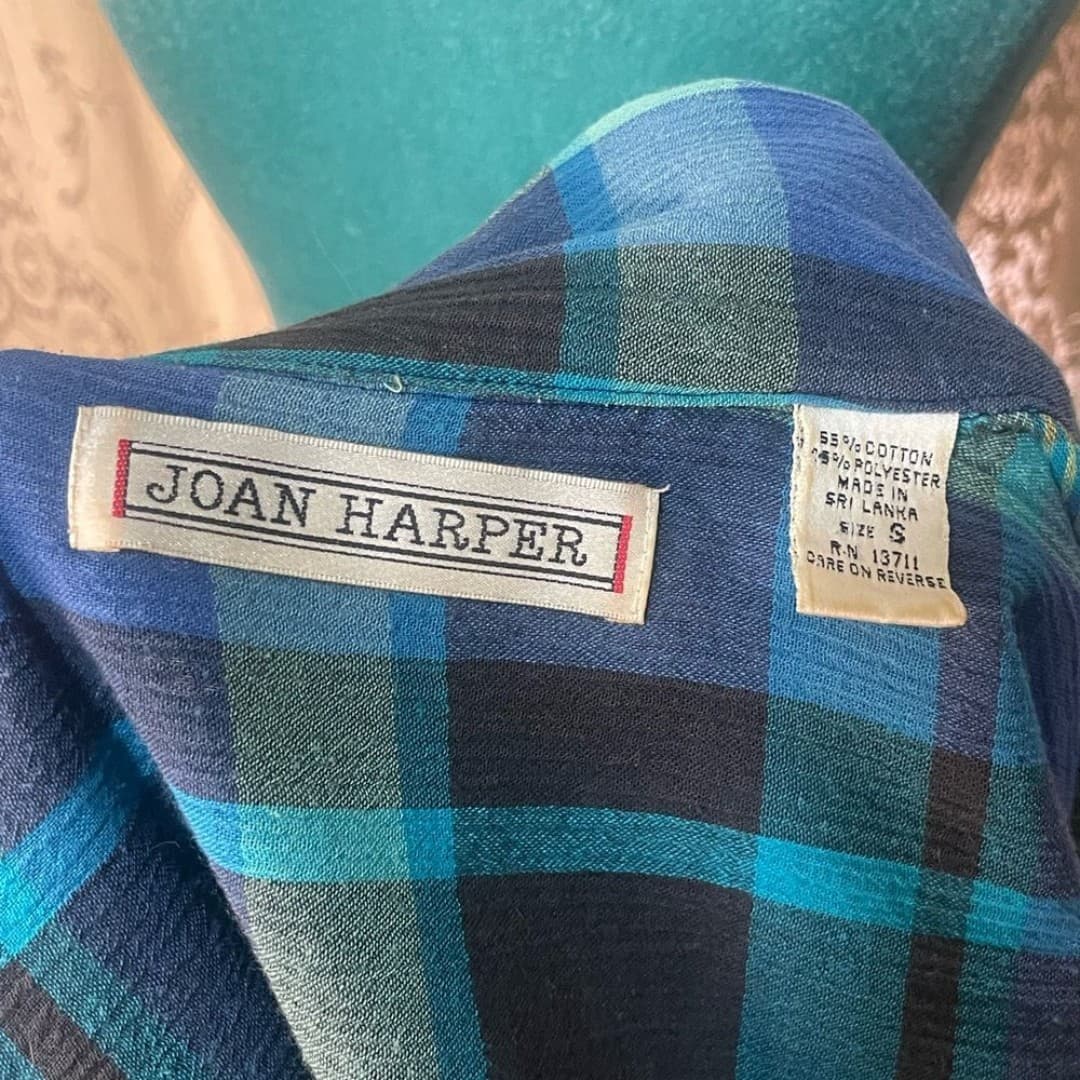 Joan Harper: vintage 80s plaid top - Thumbnail 5