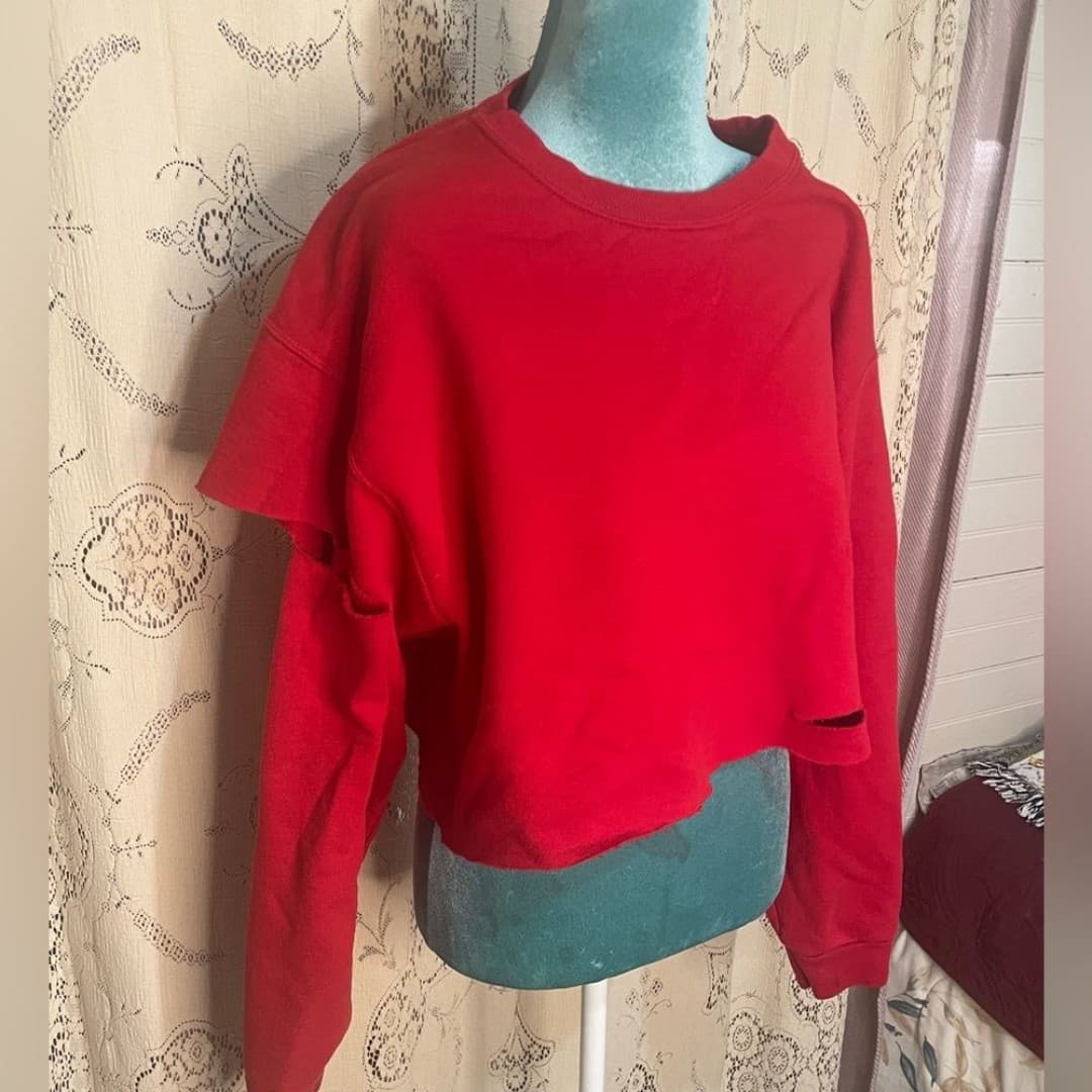 Fruit of the loom: vintage cropped sweater - Thumbnail 2