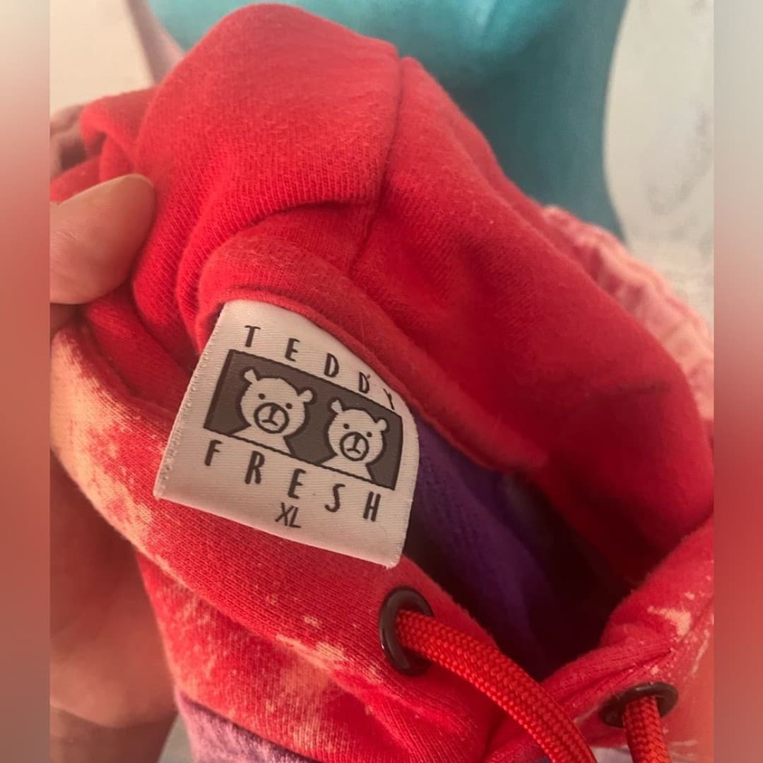 Teddy fresh: upcycled color block hoodie - Thumbnail 5