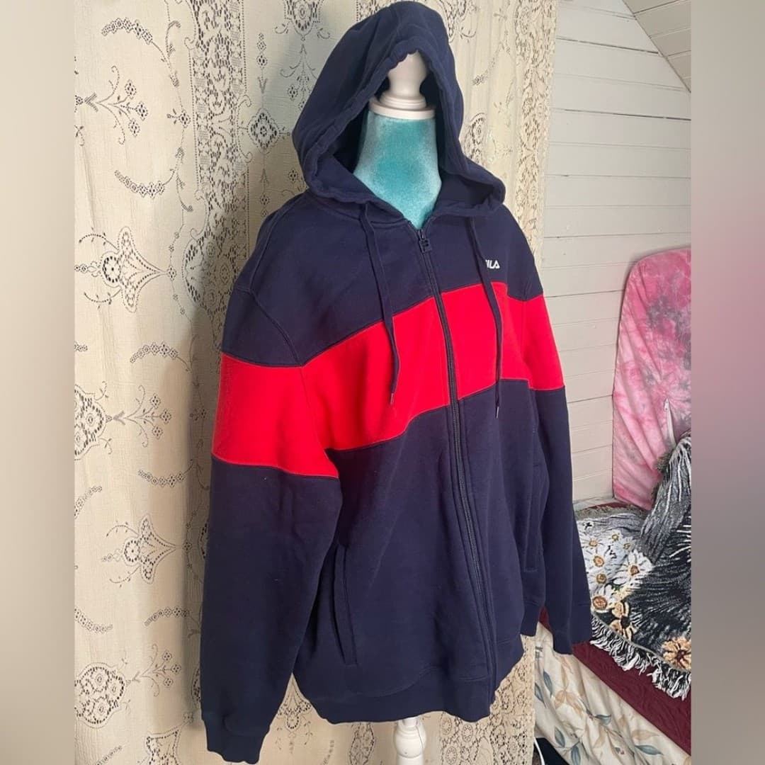 Fila: awesome oversized zip up hoodie - Thumbnail 2