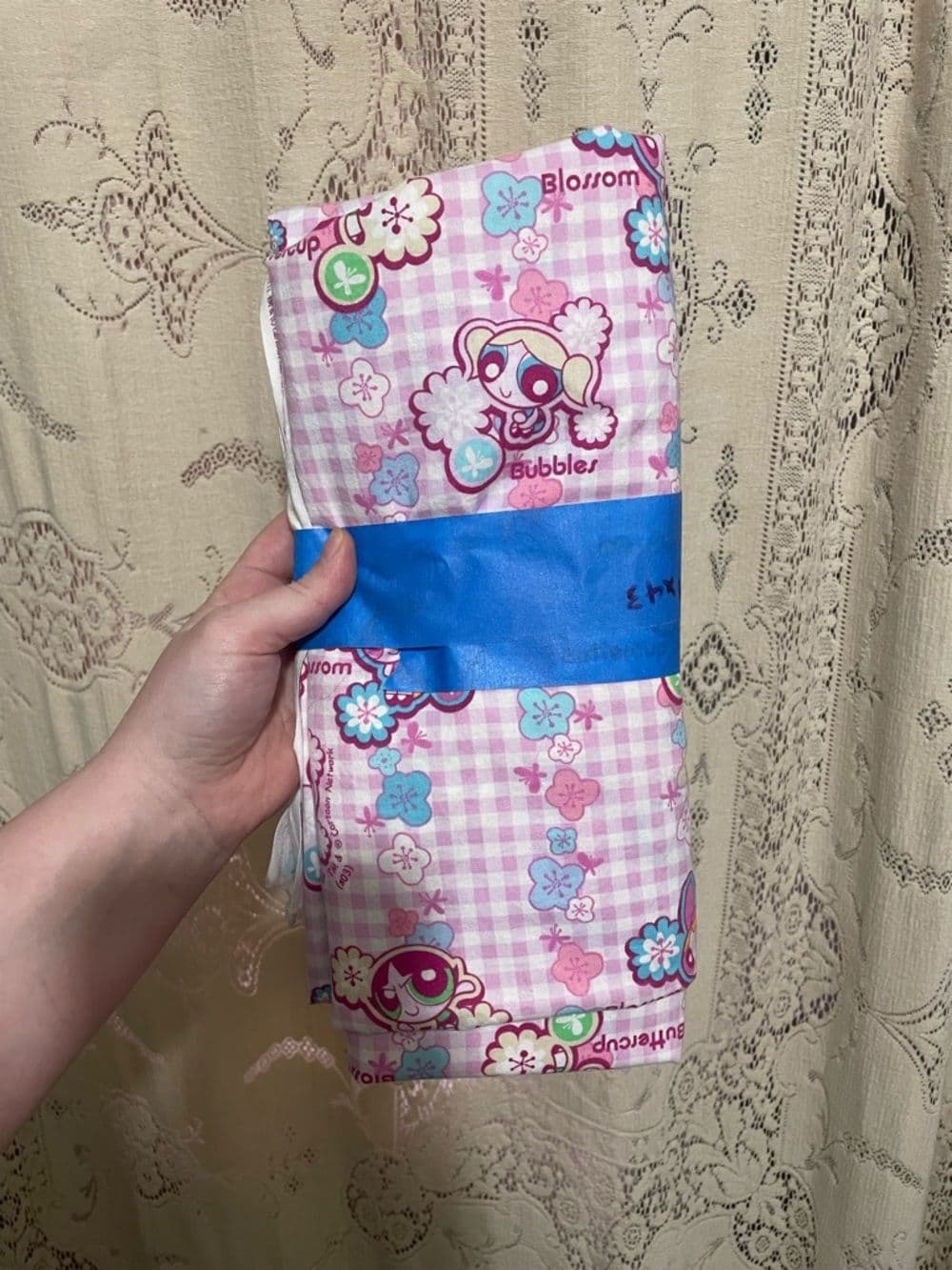 Pink Powerpuff Girls Floral Print Fabric - Image 1