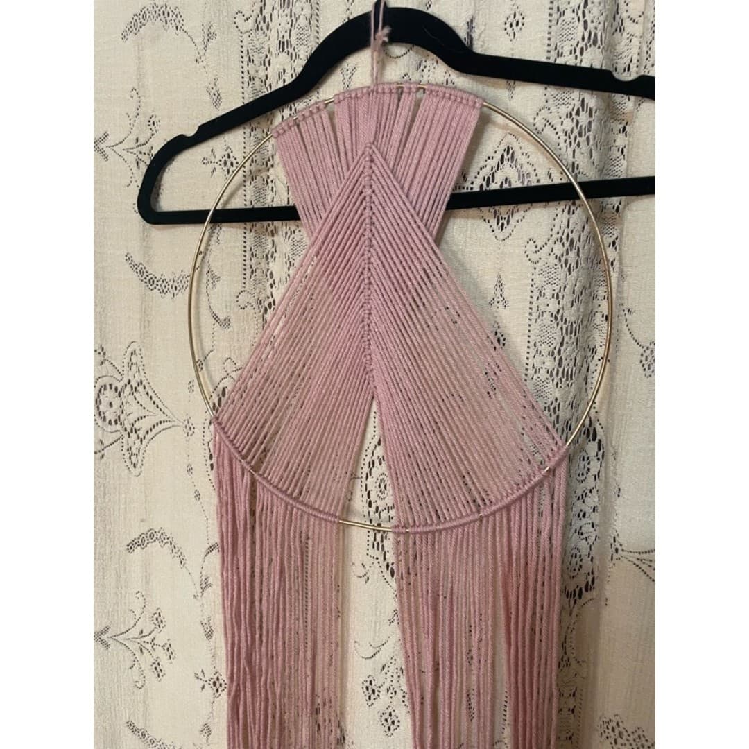 Handcrafted Pink Wall Hanger - Thumbnail 3