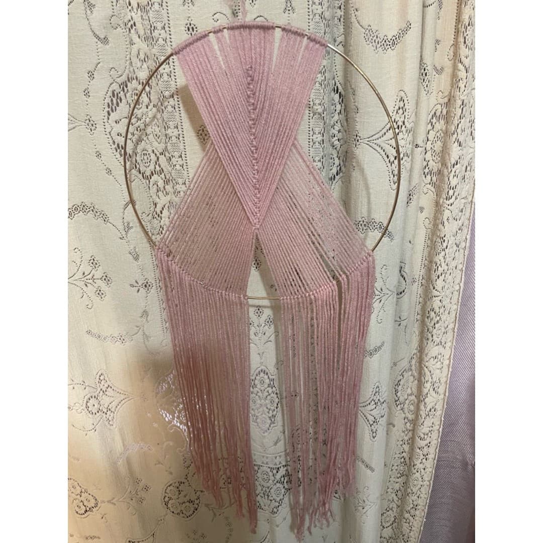 Handcrafted Pink Wall Hanger - Thumbnail 4