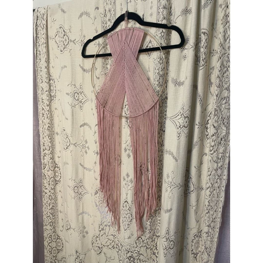 Handcrafted Pink Wall Hanger - Thumbnail 2