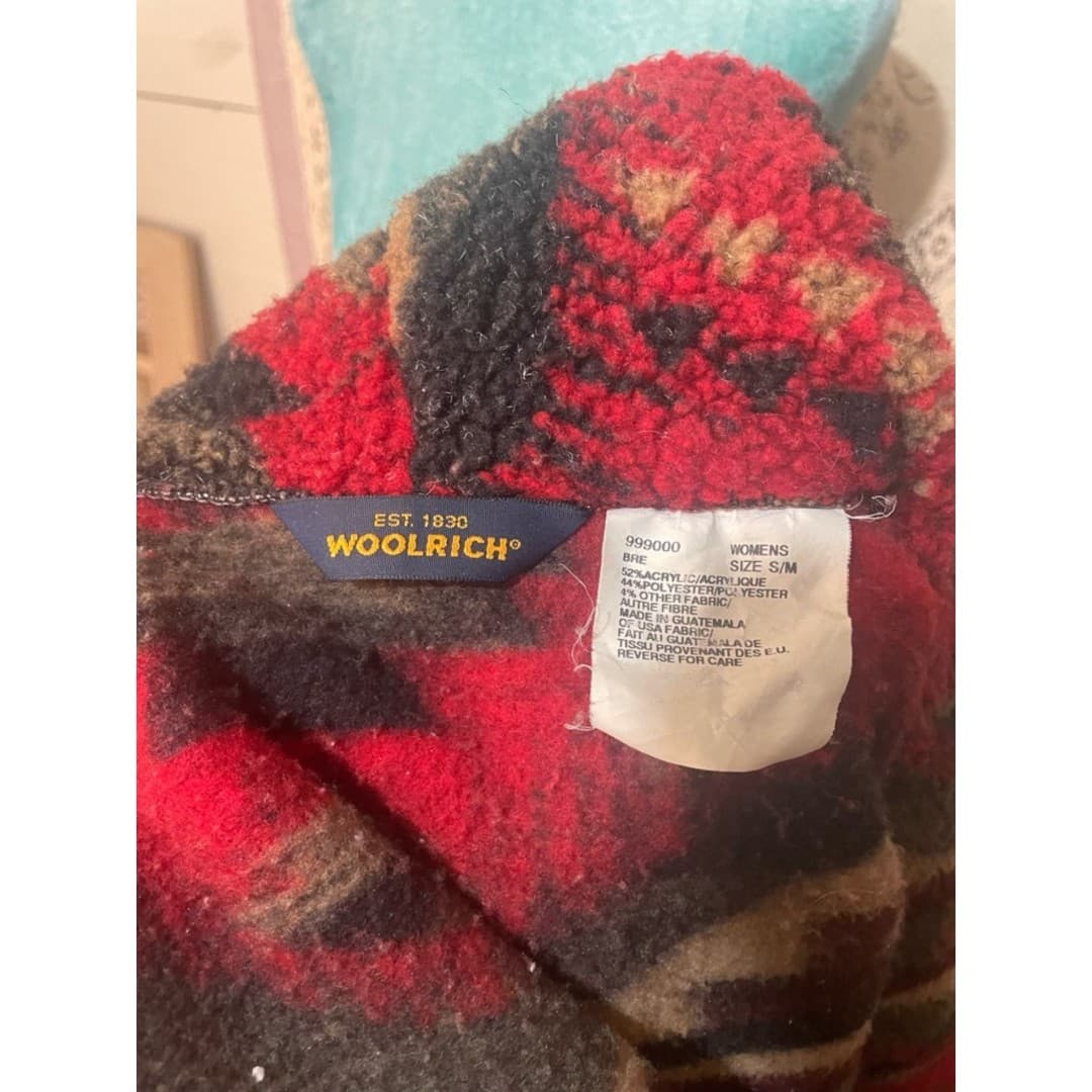 Woolrich: Southwestern Pattern Long Robe Coat in Red and Brown - Thumbnail 6