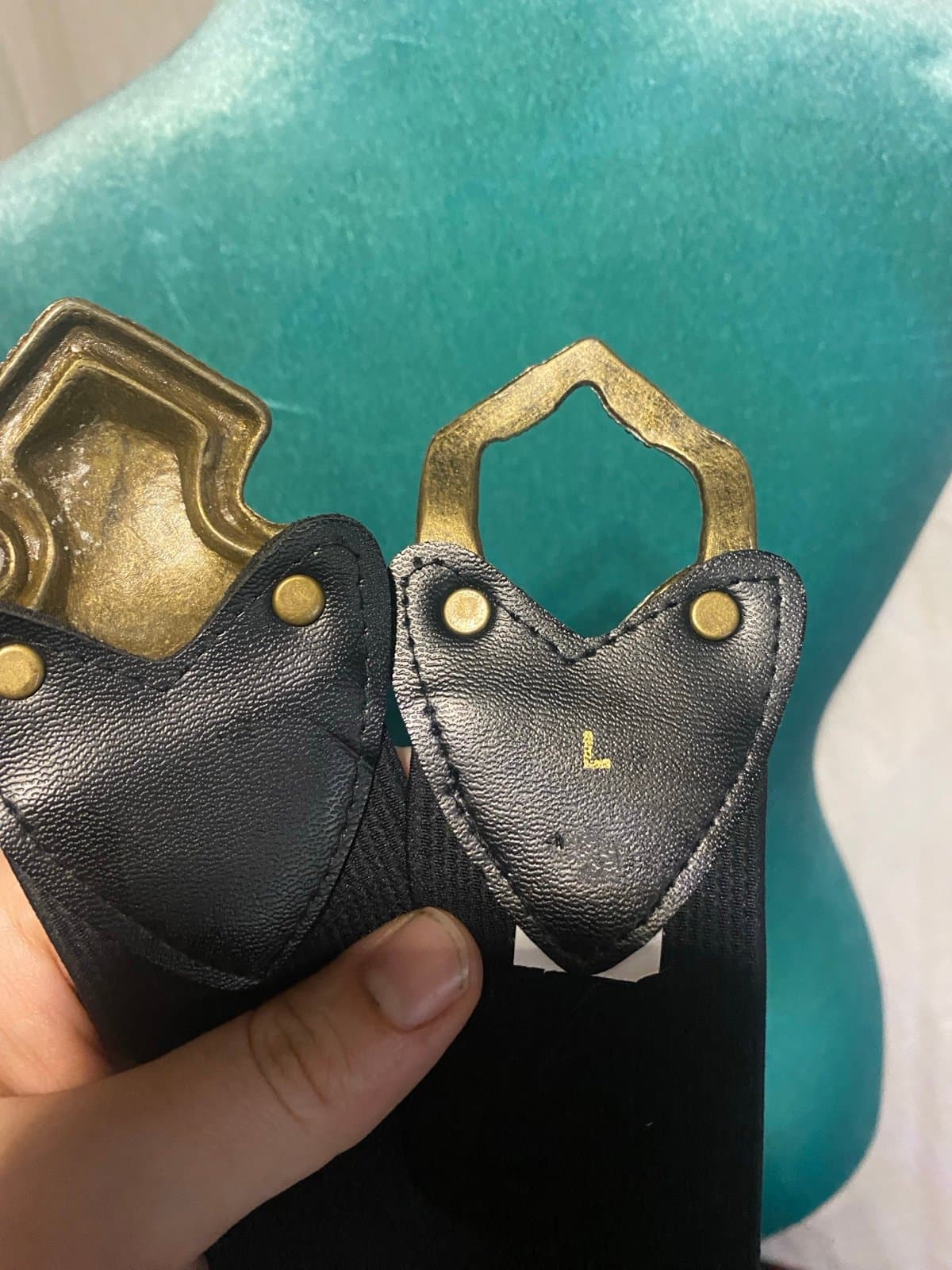 Vintage brass buckle belt 35-40 - Thumbnail 4