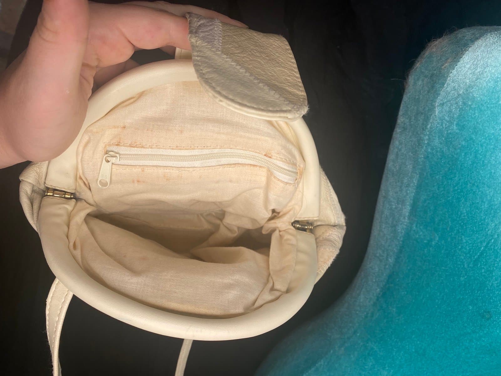 Vintage cream patchwork leather purse - Thumbnail 4