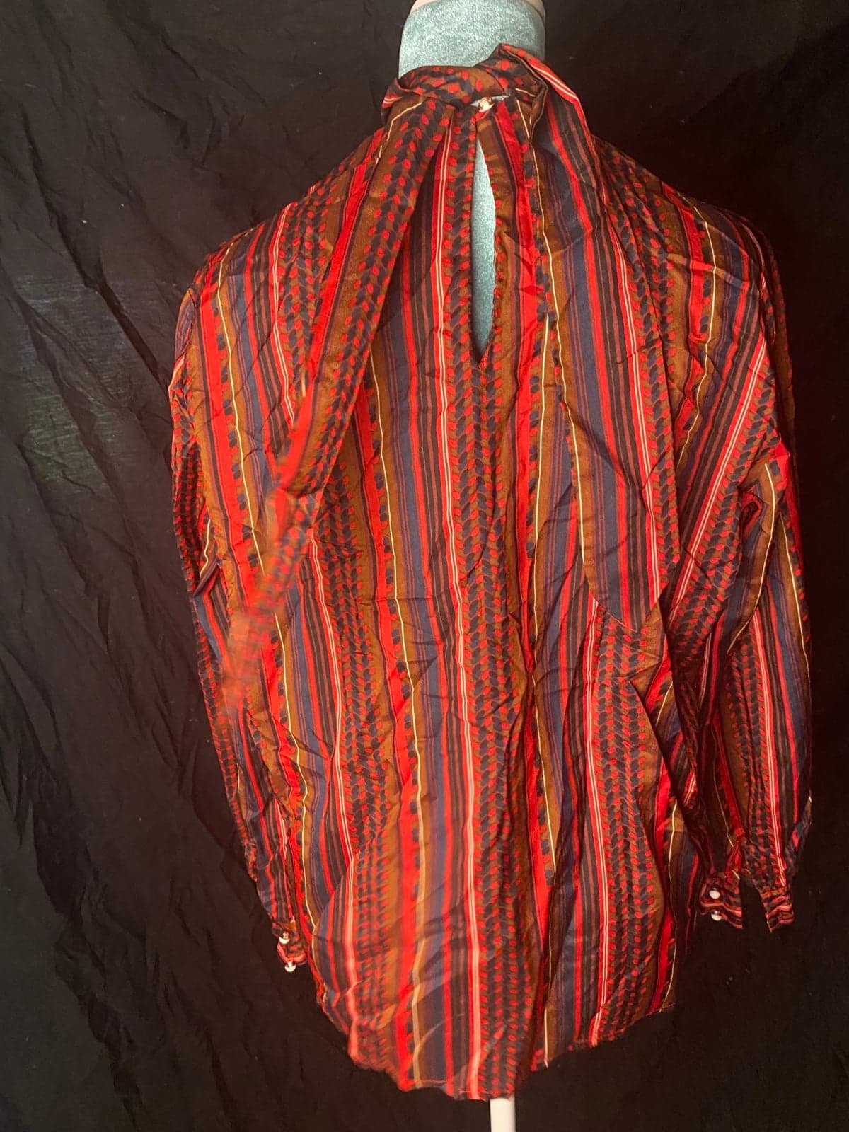 Rhodes: vintage blouse with neck tie - Thumbnail 4