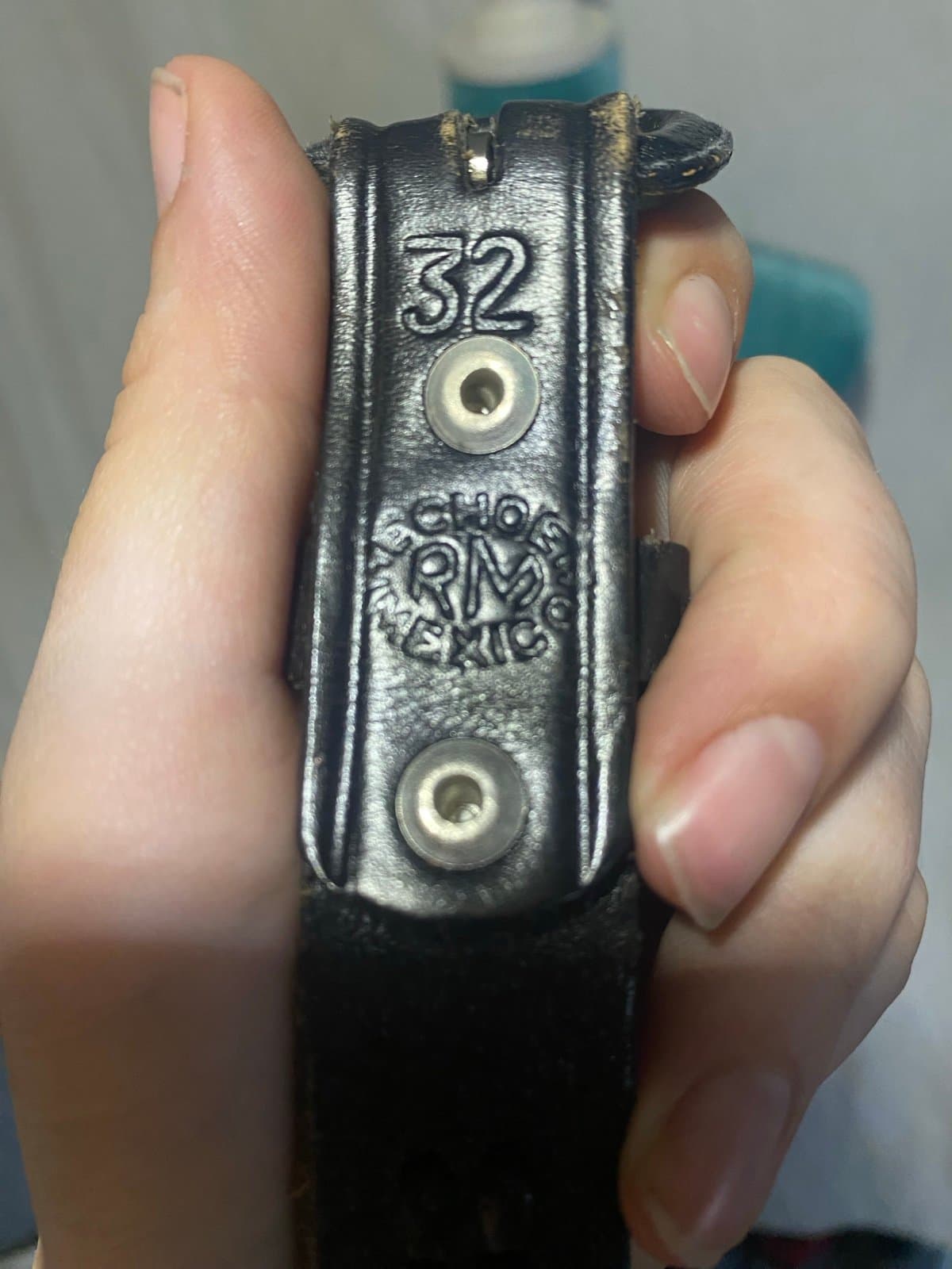 Vintage black leather belt 30-34 - Thumbnail 5