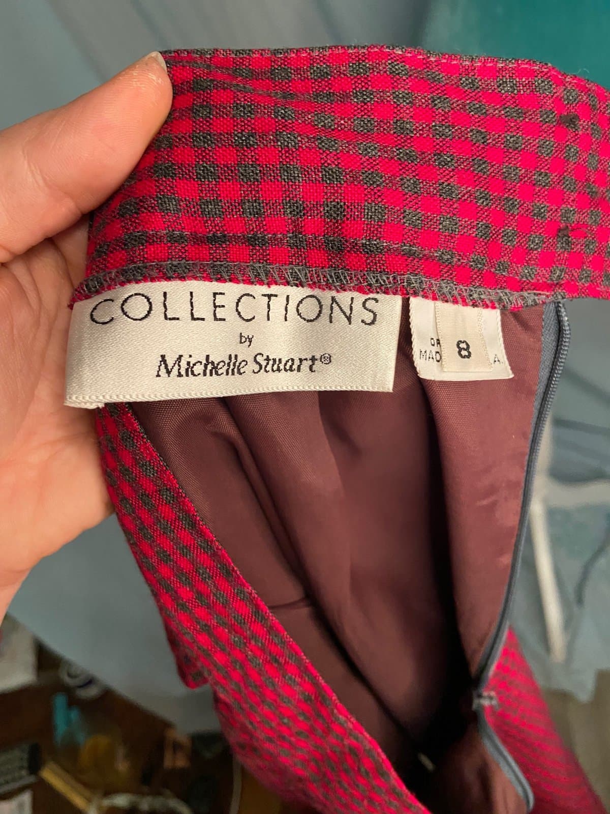 Michelle Stuart: vintage checkered pencil skirt - Thumbnail 5