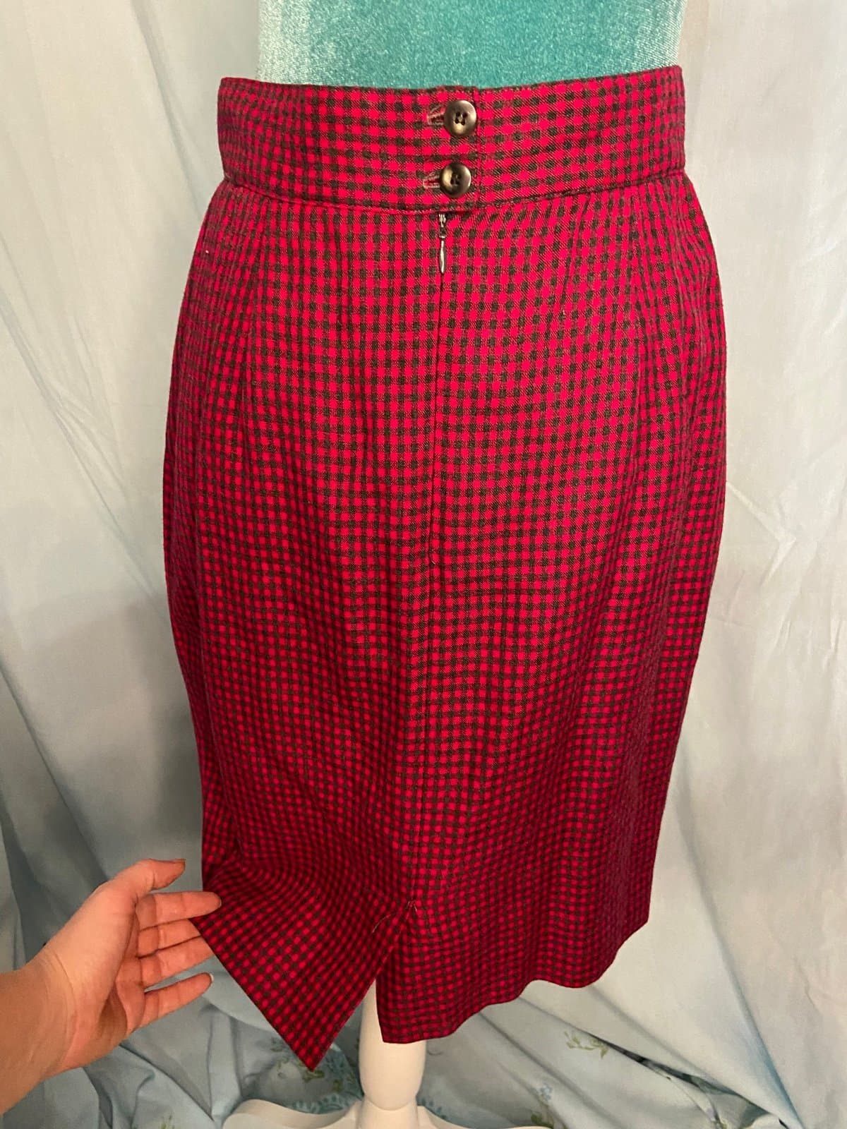 Michelle Stuart: vintage checkered pencil skirt - Thumbnail 4