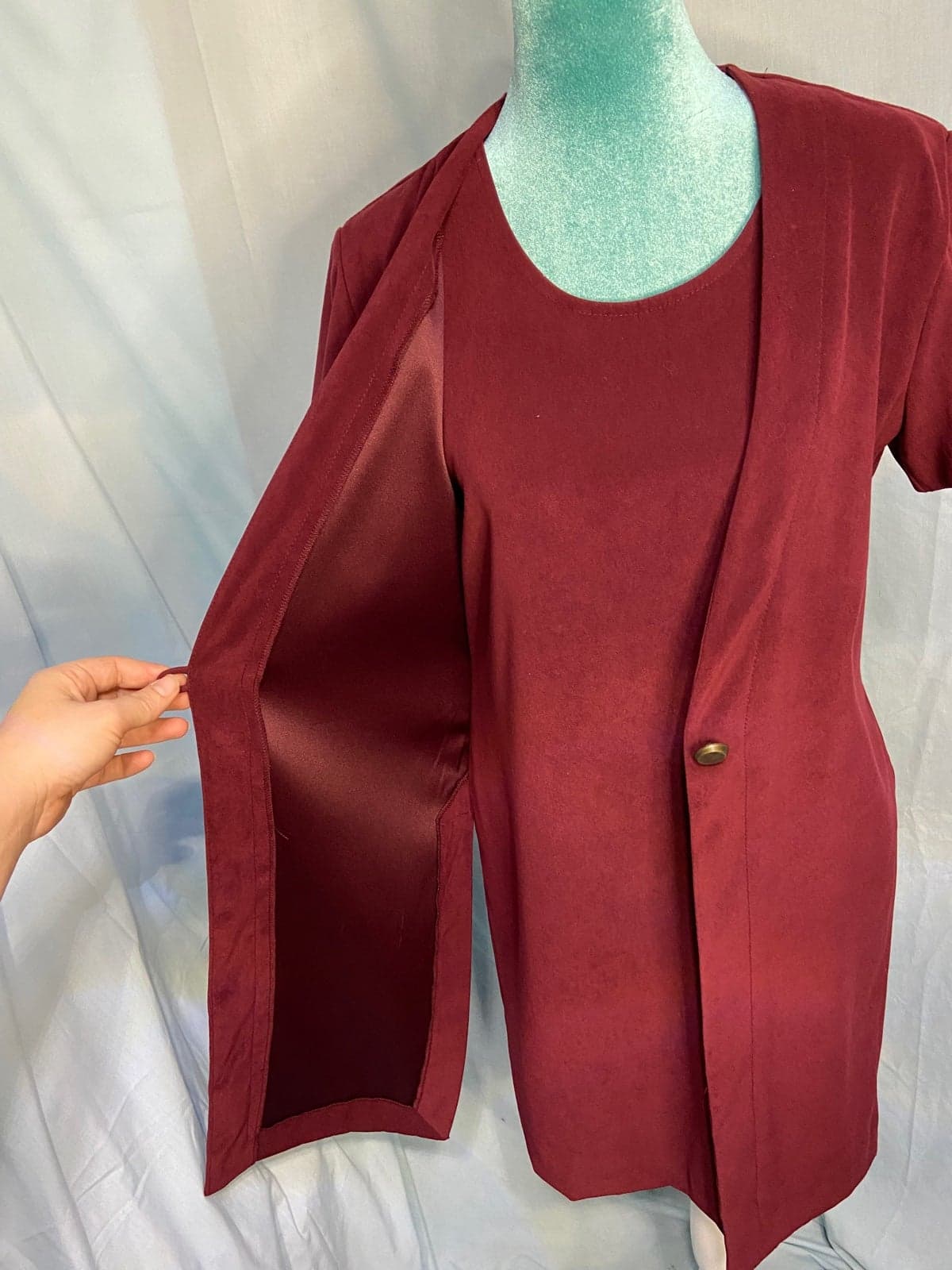 DBY vintage burgundy dress - Thumbnail 3