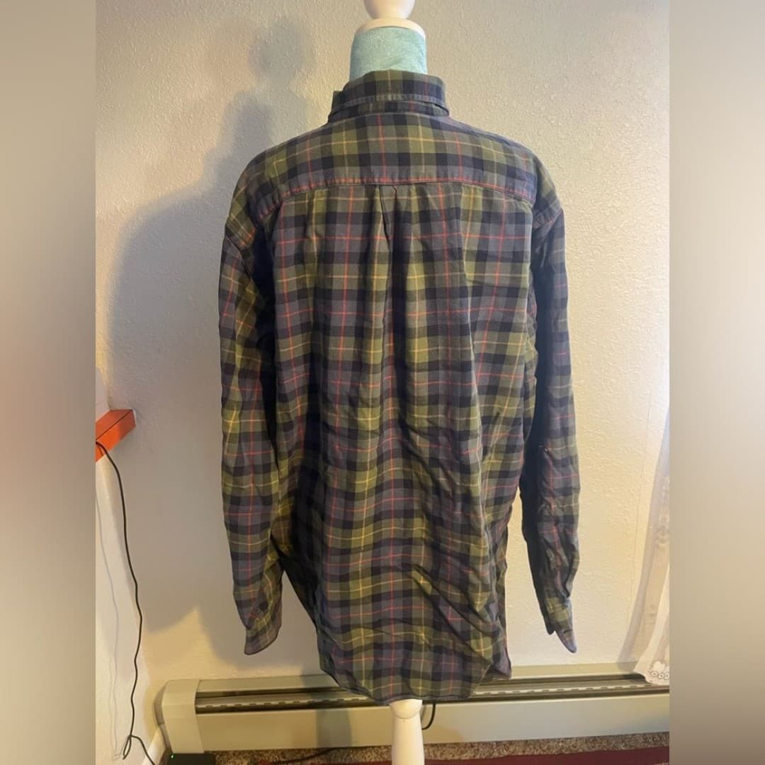 Lands end: green and purple plaid flannel - Thumbnail 4