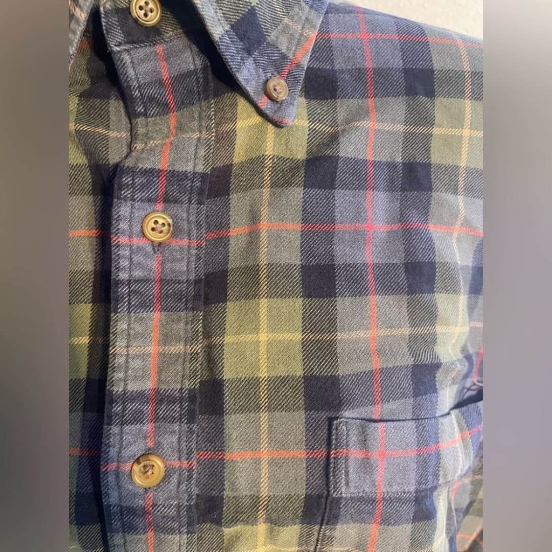 Lands end: green and purple plaid flannel - Thumbnail 3