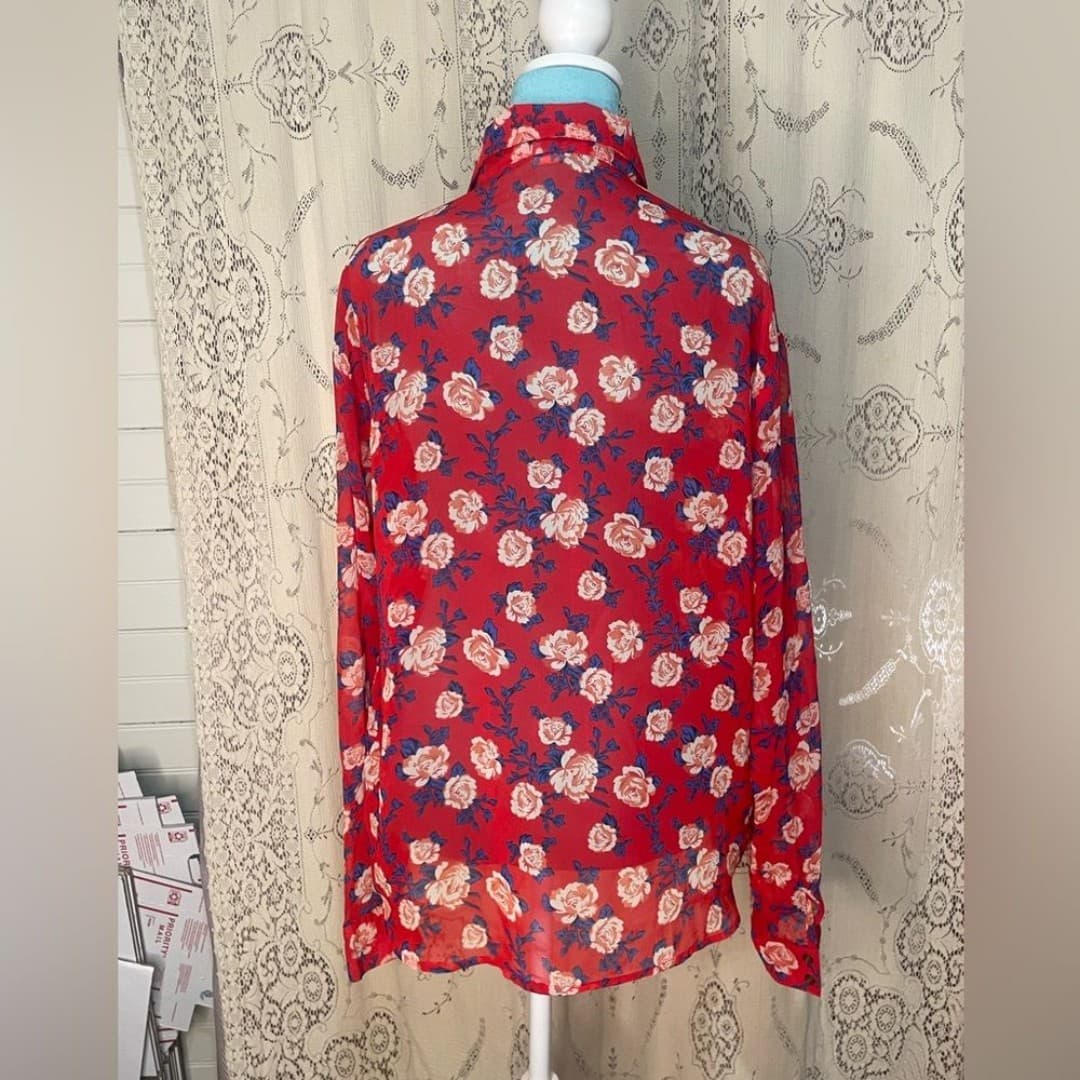 Forever 21: sheer floral blouse - Thumbnail 3