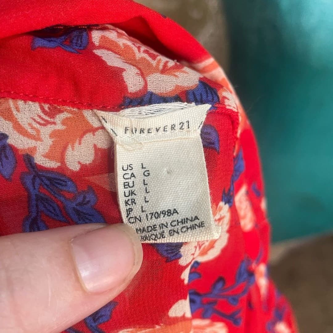 Forever 21: sheer floral blouse - Thumbnail 4