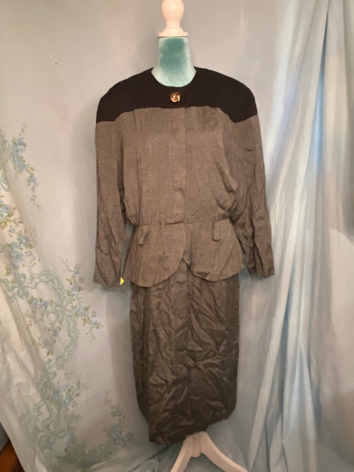 Katie: vintage 80s peplum dress - Thumbnail 2