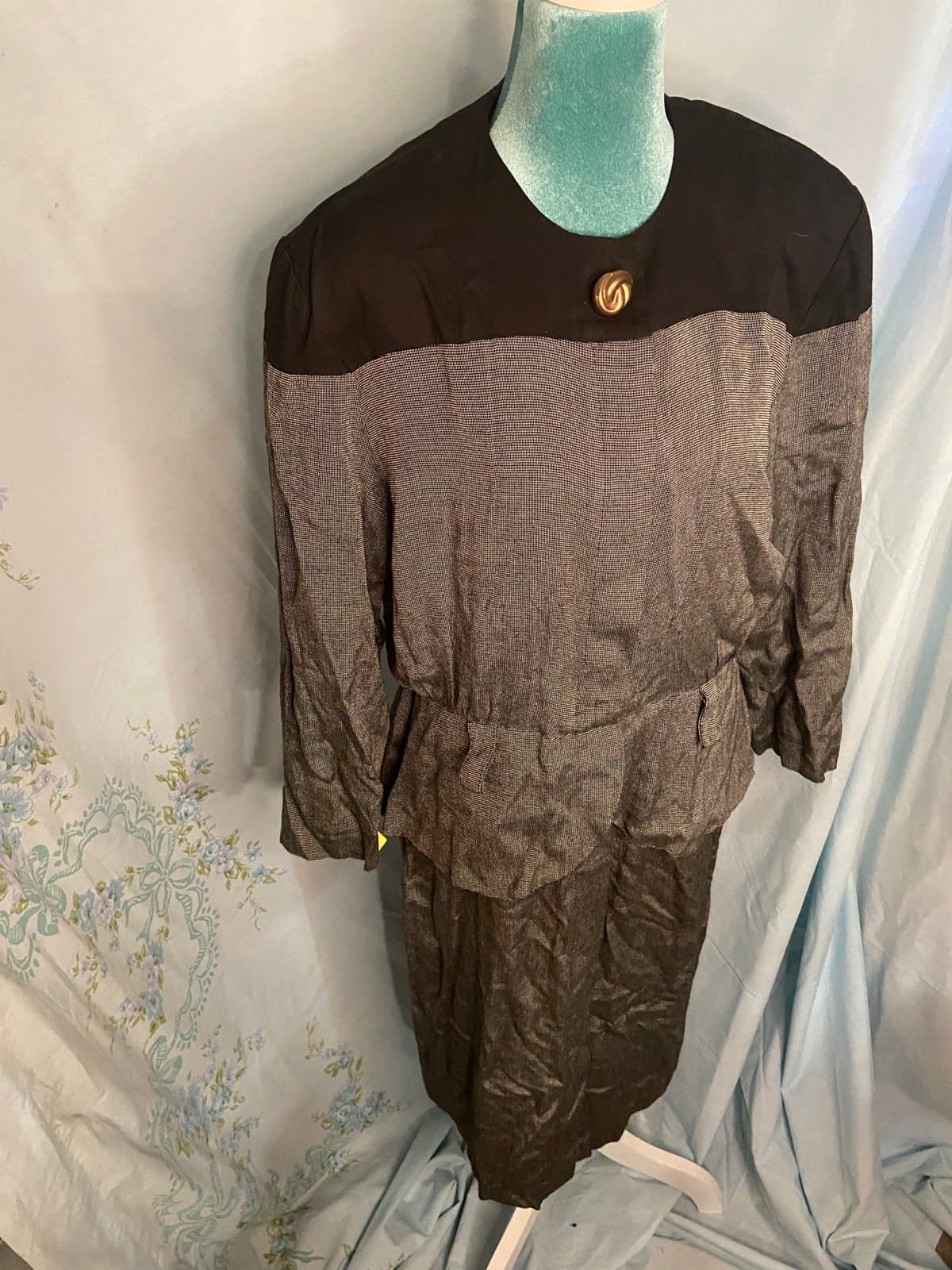 Katie: vintage 80s peplum dress - Image 1