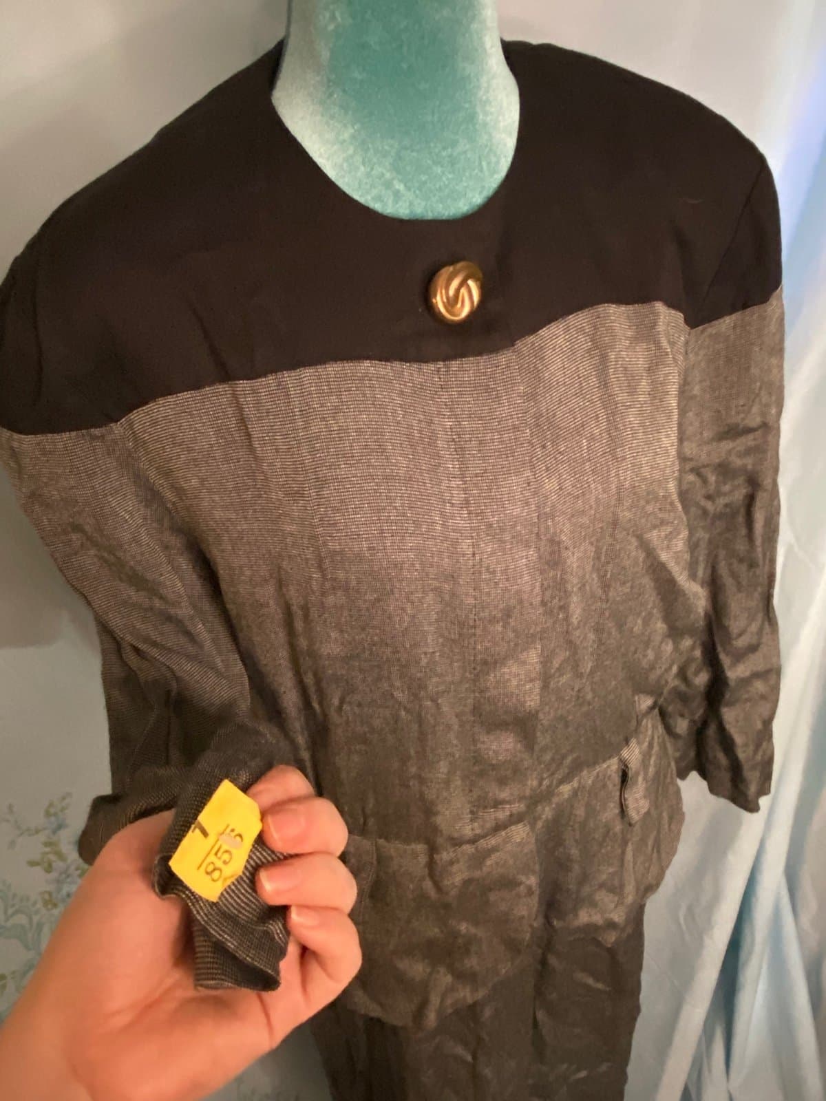 Katie: vintage 80s peplum dress - Thumbnail 3