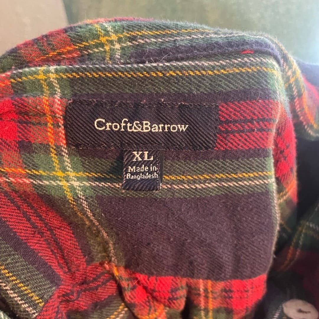 Craft & barrow: red and blue plaid flannel - Thumbnail 4
